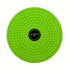 Fitness Board - Green waist twisting disc with raised dots, top view against white background