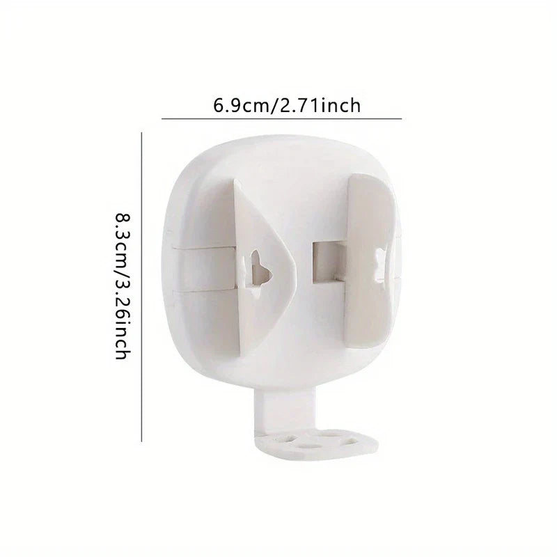 Electric Toothbrush Holder - White wall-mounted gravity holder with dimension lines showing 6.9cm width and 8.3cm height, on a plain white background.