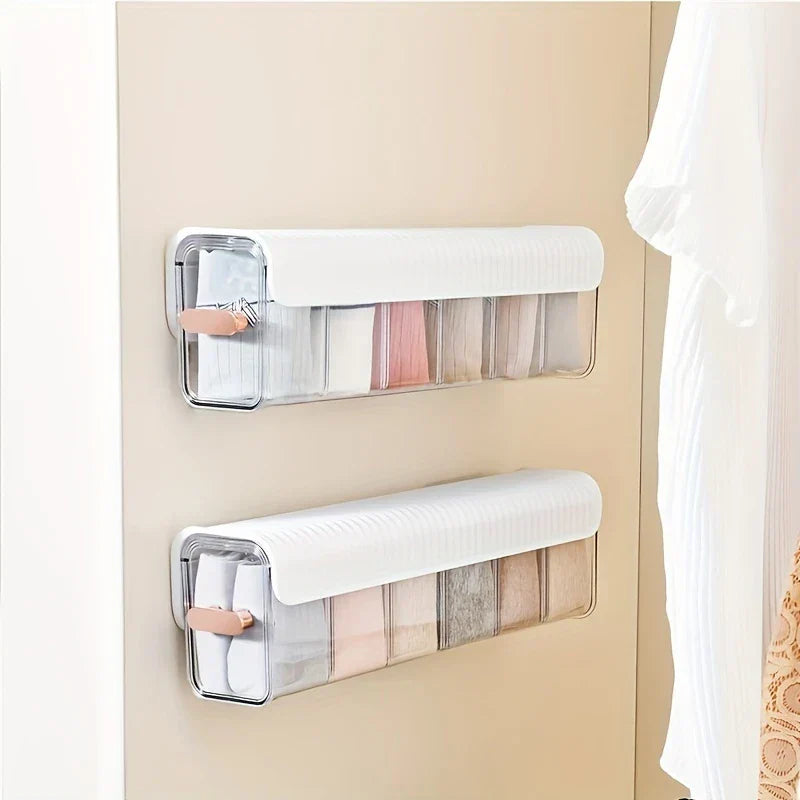 Wall Mount Adhesive Underwear Sock Organizer Box