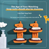 Wall Mount Draining Soap Dish Holder Box Adhesive