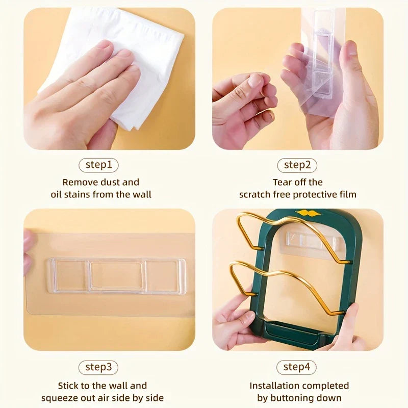 Wall Mount Pot Lid Organizer Rack Holder