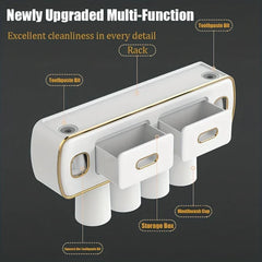 Wall Mount Toothbrush Holder Toothpaste Dispenser Set