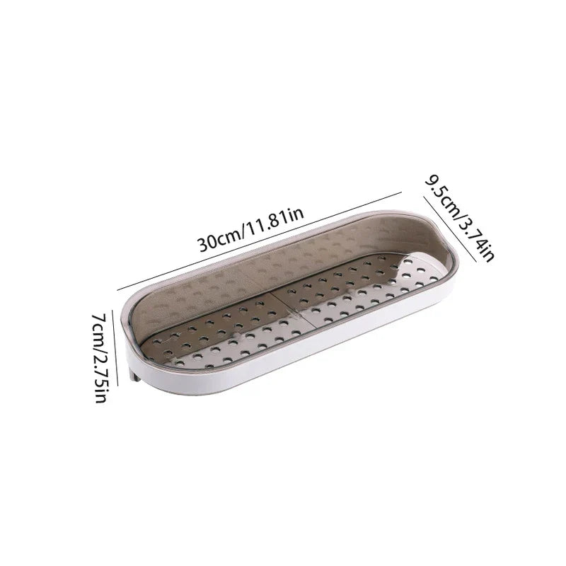 Wall Mounted Shelf - Wall-mounted rectangular storage shelf with dimension labels, shown at an angle on a white background.