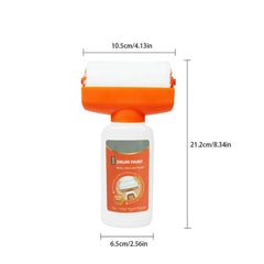 Wall Stain Remover Sponge - Wall roller paint bottle with orange roller head, showing dimensions 10.5cm width, 21.2cm height, 6.5cm base width.