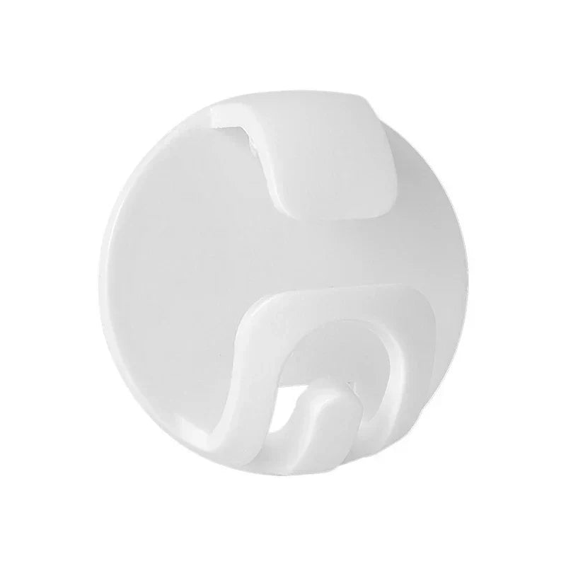 White plastic wall-mounted hook for bathroom storage