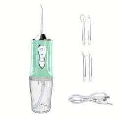 irrigador dental - Irrigador dental con compartimento de sanitización UV sobre un tocador de baño