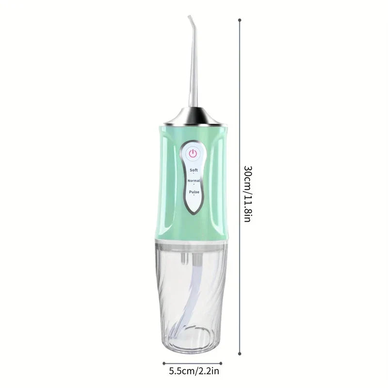 irrigador dental - Irrigador dental con compartimento de sanitización UV en uso