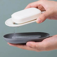 Waterfall Draining Soap Dish Holder Tray