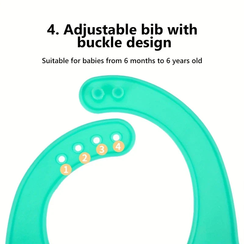 Waterproof Silicone Baby Bib with Food Catcher