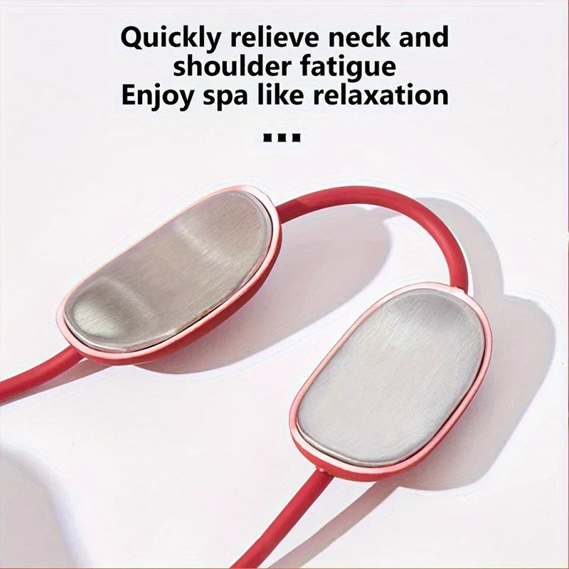 Wearable Pendant Neck Massager With Heat Pulse