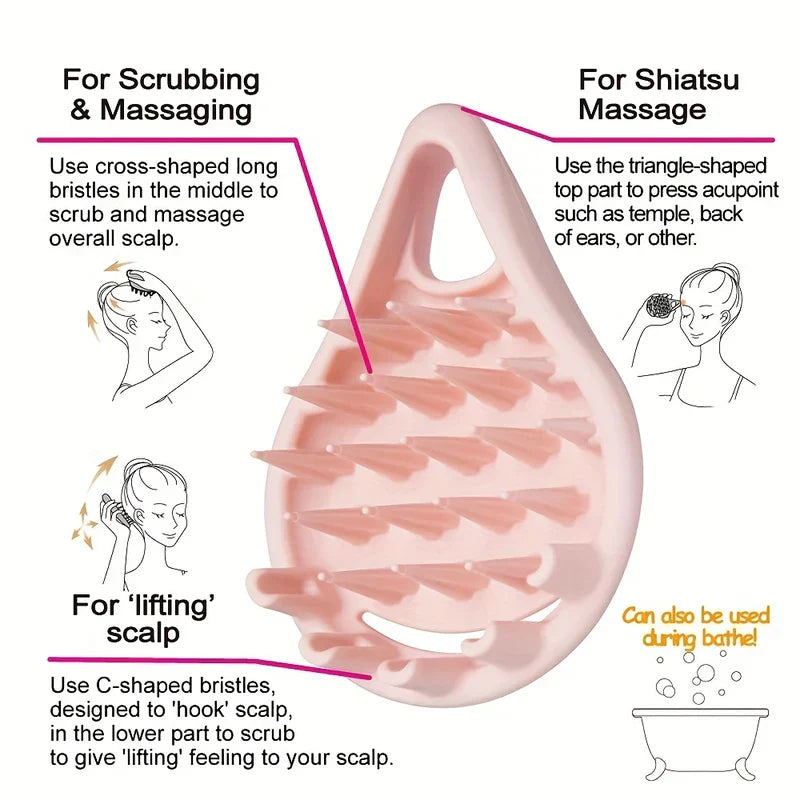 Wet Dry Scalp Massager Shampoo Brush