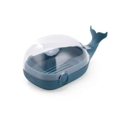 Whale soap holder self-draining dish on a bathroom counter