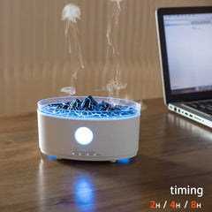 White Crackle Flame Effect Oil Diffuser Humidifier