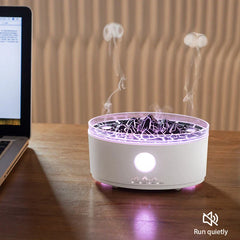 White Crackle Flame Effect Oil Diffuser Humidifier