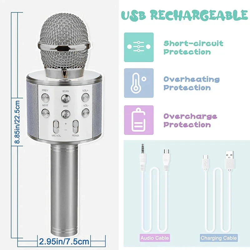 Wireless Bluetooth Karaoke Microphone Speaker