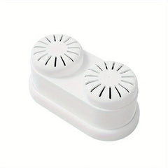 Fruit Vegetable Purifier Washer Capsule - White dual-head compact produce cleaning device on plain white background