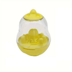 Wobbler treat dispensing interactive pet toy on a floor