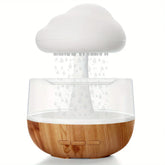 Wood Grain Cloud Rain Drop Humidifier Diffuser