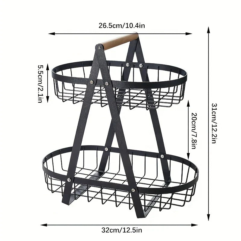 Wrought Iron Wire Fruit Basket Bowl Stand