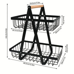 Wrought Iron Wire Fruit Basket Bowl Stand