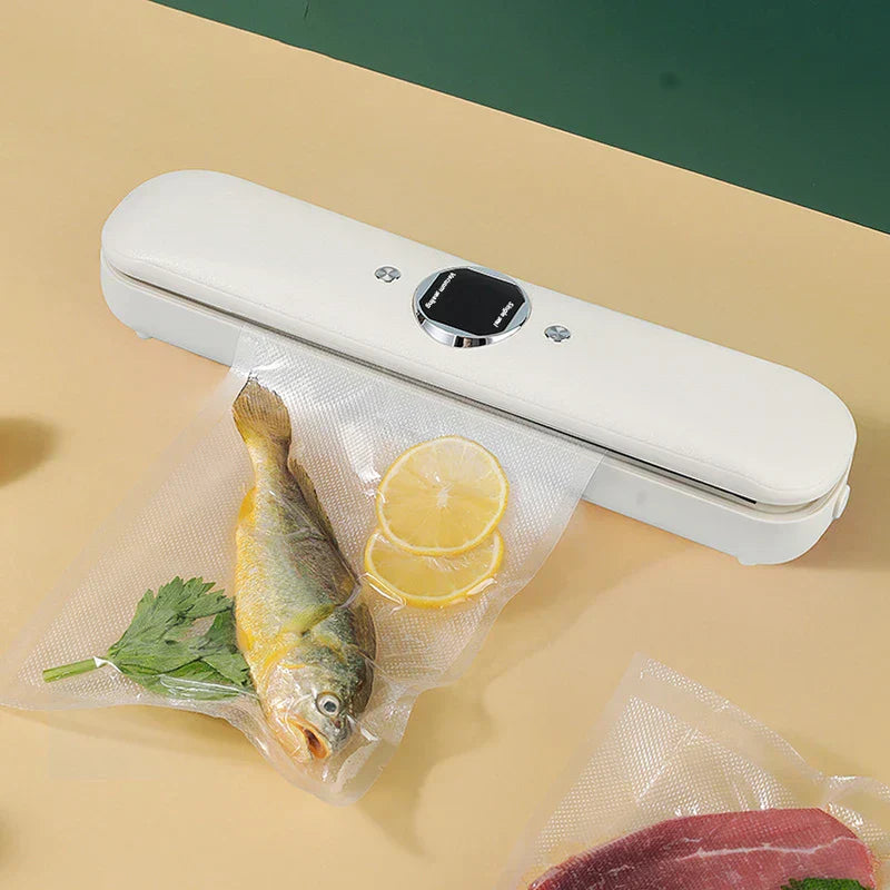 Mini bag heat sealer tool sealing a chip bag