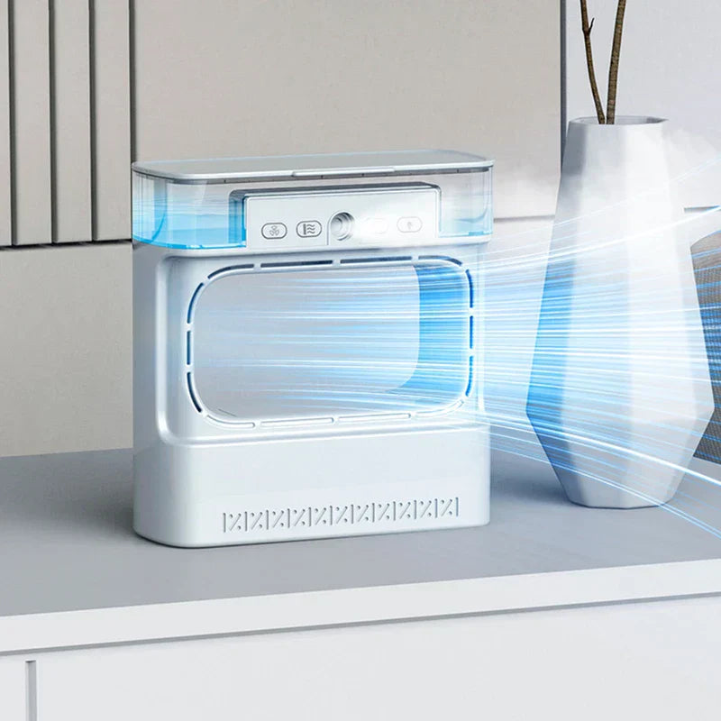 YS-798 bladeless tower fan placed in a bedroom corner