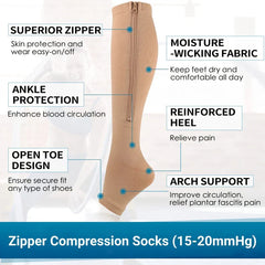 Zipper Compression Socks for Men Women