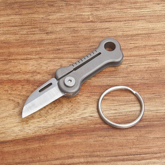 Mini Bone Shape Folding Knife – Titanium Alloy EDC Pocket Tool Keychain