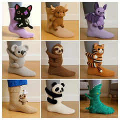 Cozy 3D Knit Animal Socks, Cute & Comfy for You or a Lovely Gift ๐