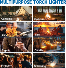 Torch Jet Lighter | Windproof Turbo Flame | Butane Gas Lighter for BBQ & Metalwork New HomeGoods