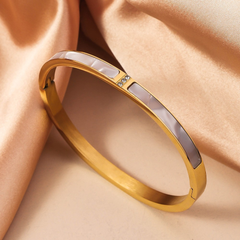 5-Piece Titanium Steel Starry Sky Bangles, 18K Gold-Plated