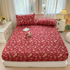 100% Cotton Floral Fitted Sheet Mattress Protector
