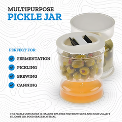 Pickle And Olives Jar Container With Strainer