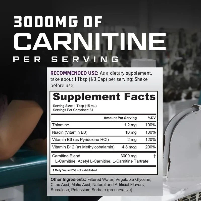 L-Carnitine 3000 Liquid: Max Strength for Energy & Metabolism New Home Goods