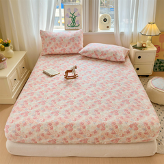 100% Cotton Floral Fitted Sheet Mattress Protector