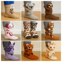 Cozy 3D Knit Animal Socks, Cute & Comfy for You or a Lovely Gift ๐