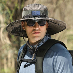 Solar 2 Fans Wide Brim Sun Hat - New HomeGoods