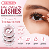 Self-Adhesive Lashes – No Glue, Easy Application & Reusable (1 Set⭐3 Pairs)