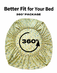 100% Cotton Floral Fitted Sheet Mattress Protector