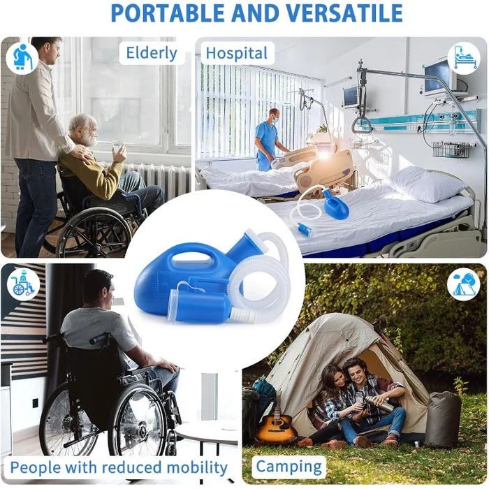2000ml portable urinal with detachable hose