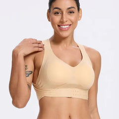 Posture corrector bra with seamless adjustable support