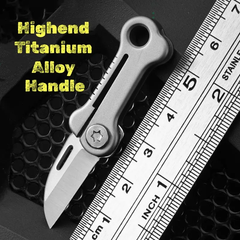 Mini Bone Shape Folding Knife – Titanium Alloy EDC Pocket Tool Keychain