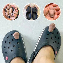 Quirky big-toe decoration for clogs