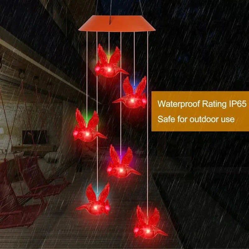 Enchanted Garden: Solar-Powered Color-Changing LED Wind Chimes - New HomeGoods