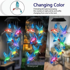 Enchanted Garden: Solar-Powered Color-Changing LED Wind Chimes - New HomeGoods
