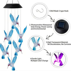 Enchanted Garden: Solar-Powered Color-Changing LED Wind Chimes - New HomeGoods