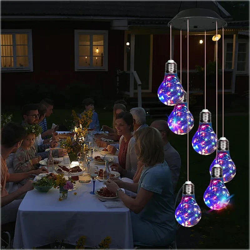 Enchanted Garden: Solar-Powered Color-Changing LED Wind Chimes - New HomeGoods