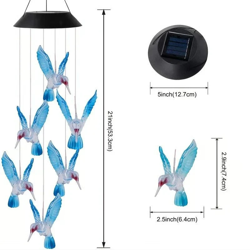 Enchanted Garden: Solar-Powered Color-Changing LED Wind Chimes - New HomeGoods