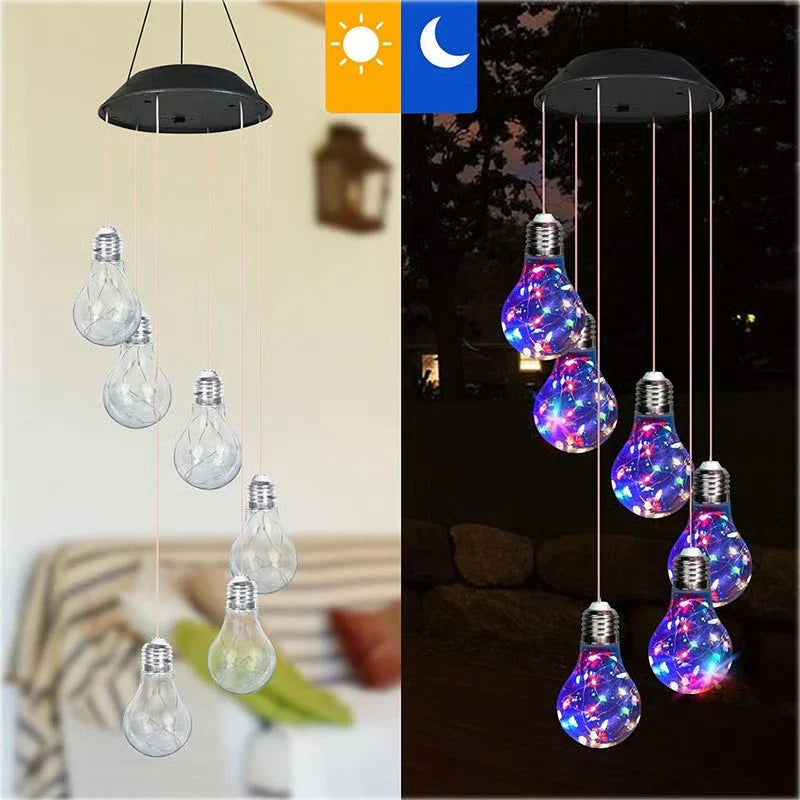 Enchanted Garden: Solar-Powered Color-Changing LED Wind Chimes - New HomeGoods