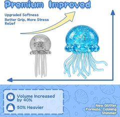 Compare upgraded new jellyfish fidget toy with old version show improved better performance